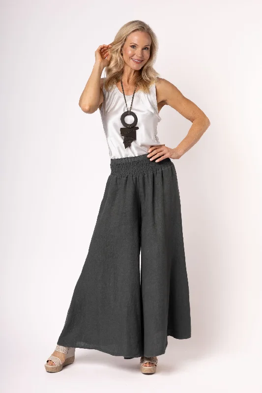 Diana Linen Pant in Khaki Chic Wool Trousers