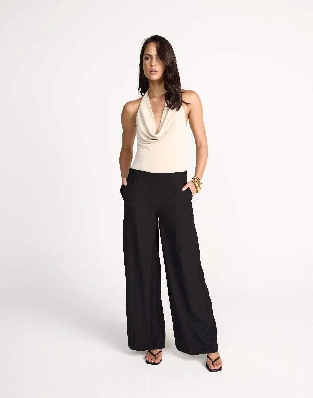 Esme Pants (Black) Elegant Silk Pants