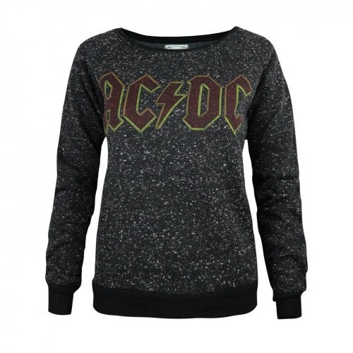 Amplified Womens/Ladies AC/DC Logo Sweater Collared Crew Neck Turtle Neck