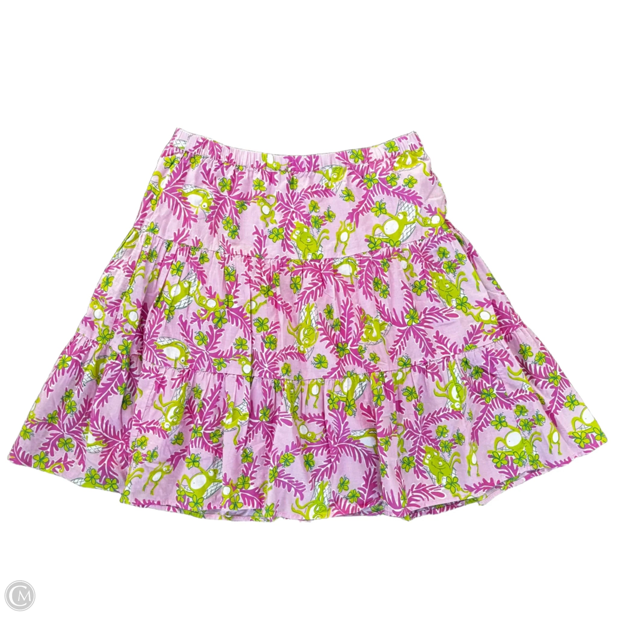 Skirt Designer By Lilly Pulitzer In Green & Pink, Size: M wool skirt sturdy
