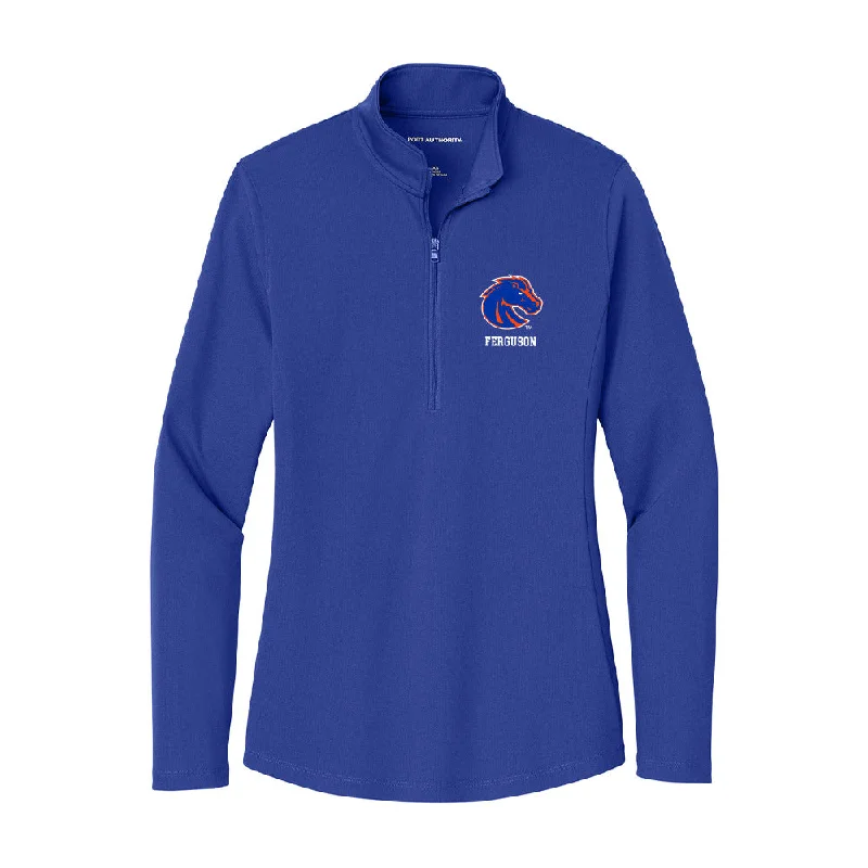 Boise State - NCAA Women's Gymnastics : Anna Ferguson - Women's Lightweight Quarter Zip Jacket Oversized Jacket Tailored Jacket Straight Jacket Boise State - NCAA Women's Gymnastics : Anna Ferguson - Women's Lightweight Quarter Zip Jacket Oversized Jacket Tailored Jacket Straight Jacket