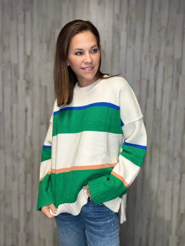Green with Envy Sweater Zippered Buttoned Snapped