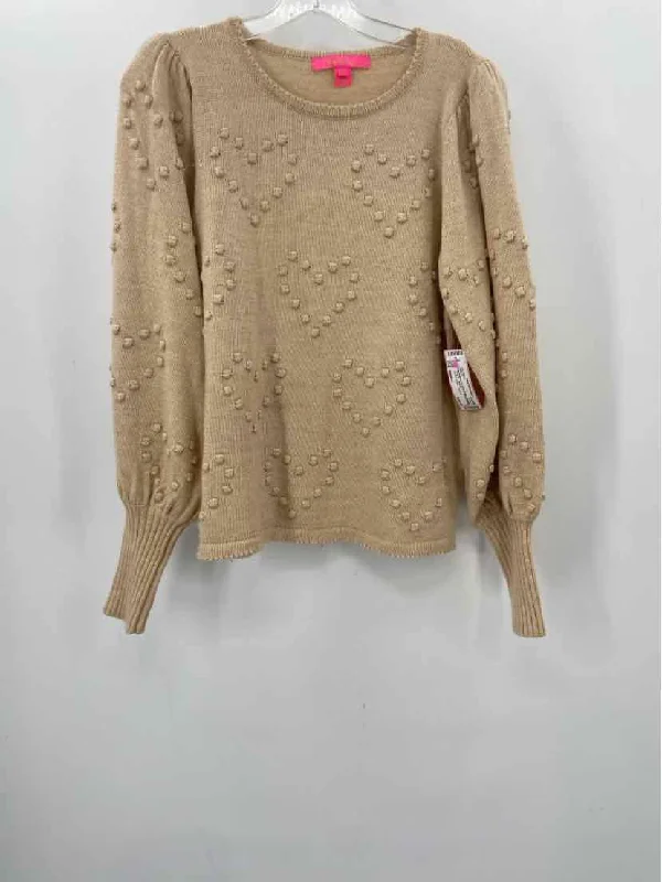 Pre-Owned Lilly Pulitzer Tan Size Medium Sweater Collared Crew Neck Turtle Neck