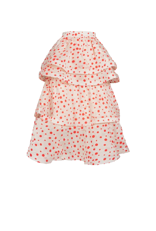 MIDI Teagan Tiered Skirt - Flocking Dot casual skirt length