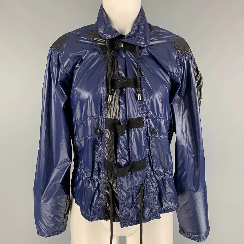 CURRENT / ELLIOTT Size S Navy Black Cotton Color Block Rictus Jacket Rayon Fabric Velvet Fabric Corduroy Fabric CURRENT / ELLIOTT Size S Navy Black Cotton Color Block Rictus Jacket Rayon Fabric Velvet Fabric Corduroy Fabric