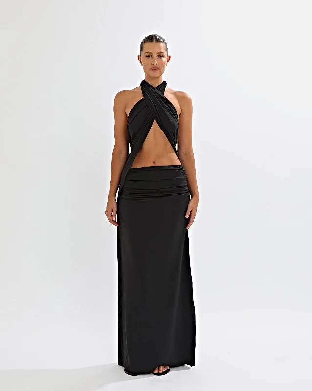 Pamela Maxi Skirt Black corduroy skirt durable