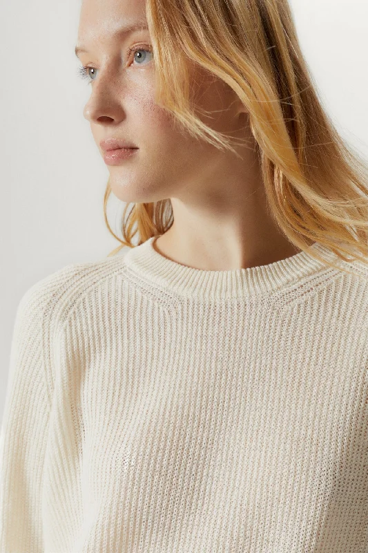 The Linen Cotton Raglan Sweater Glossy Satin Silk