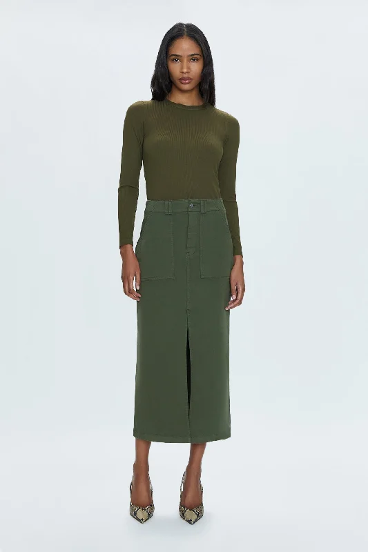Pamela High Rise Skirt - Admiral linen skirt natural