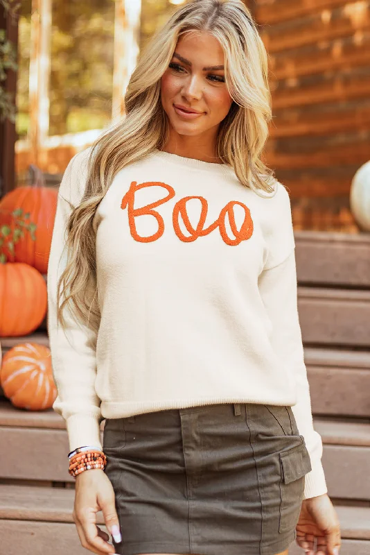 Boo Knitted Pattern Ribbed Edge Drop Shoulder Sweater Knit Fabric Woven Fabric Fleece Fabric Boo Knitted Pattern Ribbed Edge Drop Shoulder Sweater Knit Fabric Woven Fabric Fleece Fabric