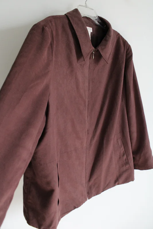 Worthington Chocolate Brown Sueded Jacket | 3X Knit Jacket Woven Jacket Fleece Jacket Worthington Chocolate Brown Sueded Jacket | 3X Knit Jacket Woven Jacket Fleece Jacket