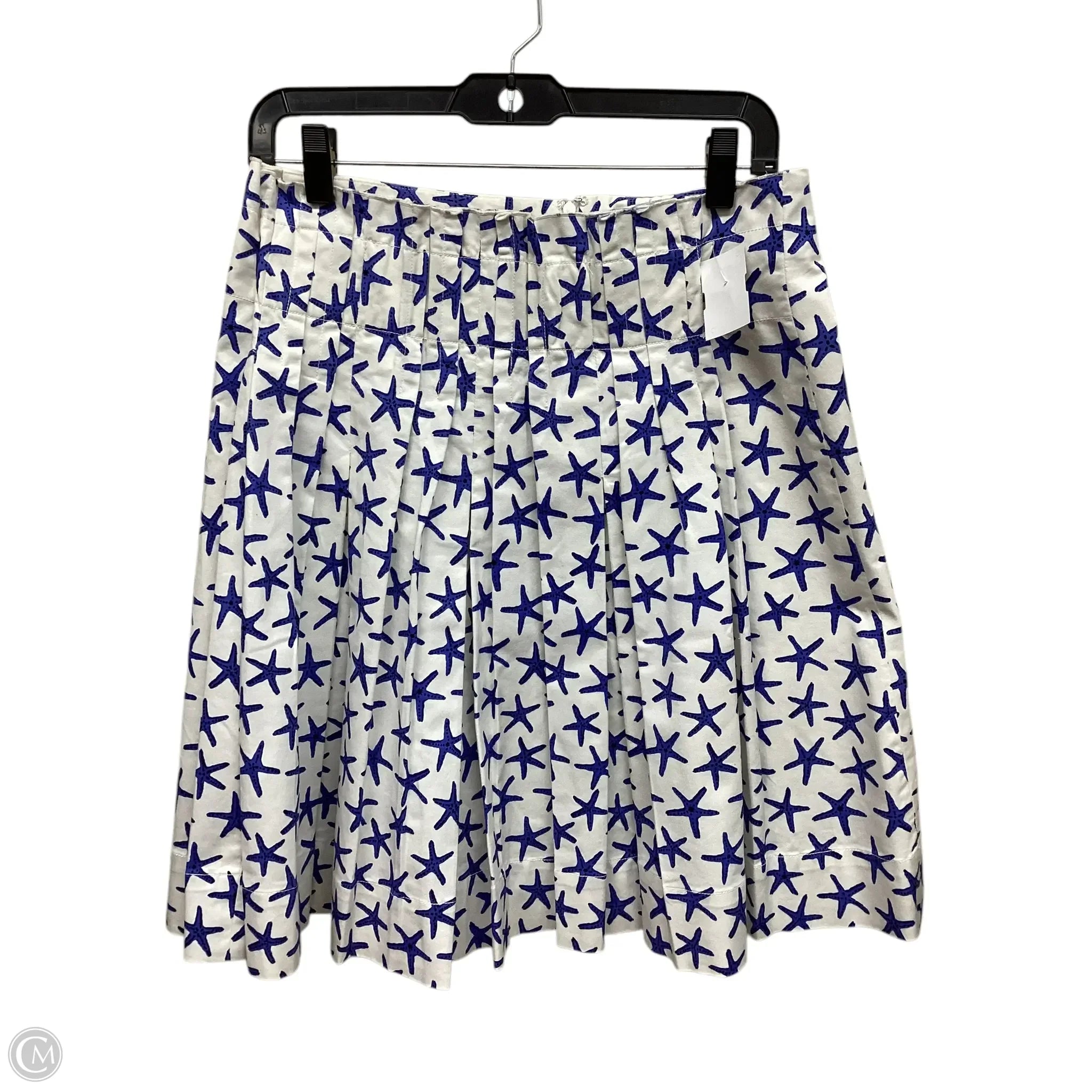 Skirt Designer By Kate Spade In Blue & White, Size: 8 leather skirt sleek