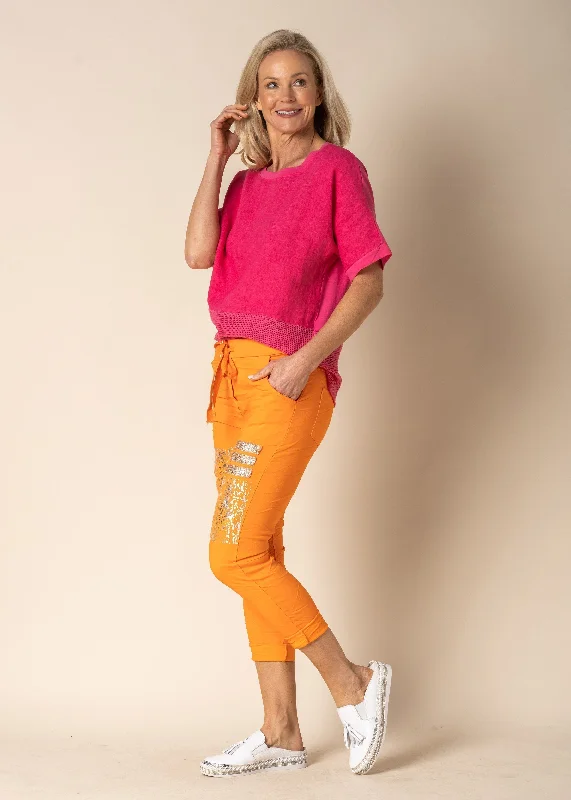 Silvana Pants in Sunset Orange Trendy Printed Pants