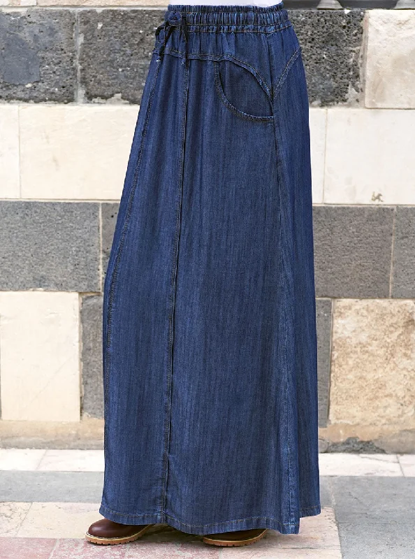 Elasticized Waist Lyocell Skirt chiffon skirt delicate