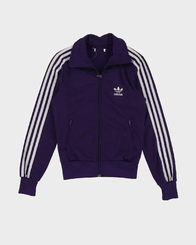 00s Adidas Purple / White Stripe Track Jacket - S / XS V-Neck Jacket Boat Neck Jacket Square Neck Jacket 00s Adidas Purple / White Stripe Track Jacket - S / XS V-Neck Jacket Boat Neck Jacket Square Neck Jacket