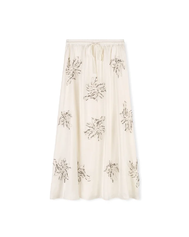 Beaded Detailed Maxi Skirt spandex blend skirt