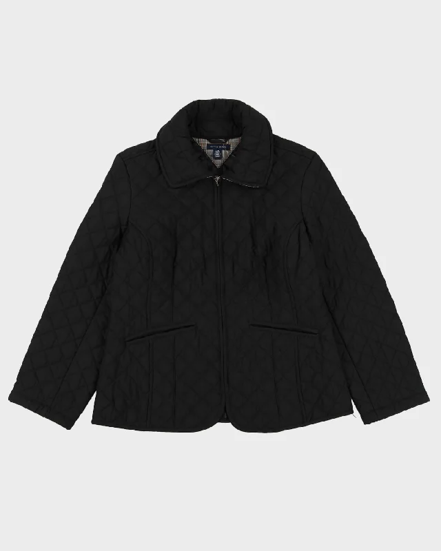Tommy Hilfiger Black Quilted Jacket - L Bomber Jacket Anorak Windbreaker