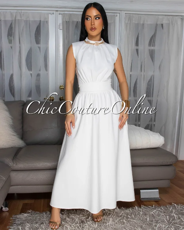 Phaedra Off-White LUXE Skirt Set leather skirt refined