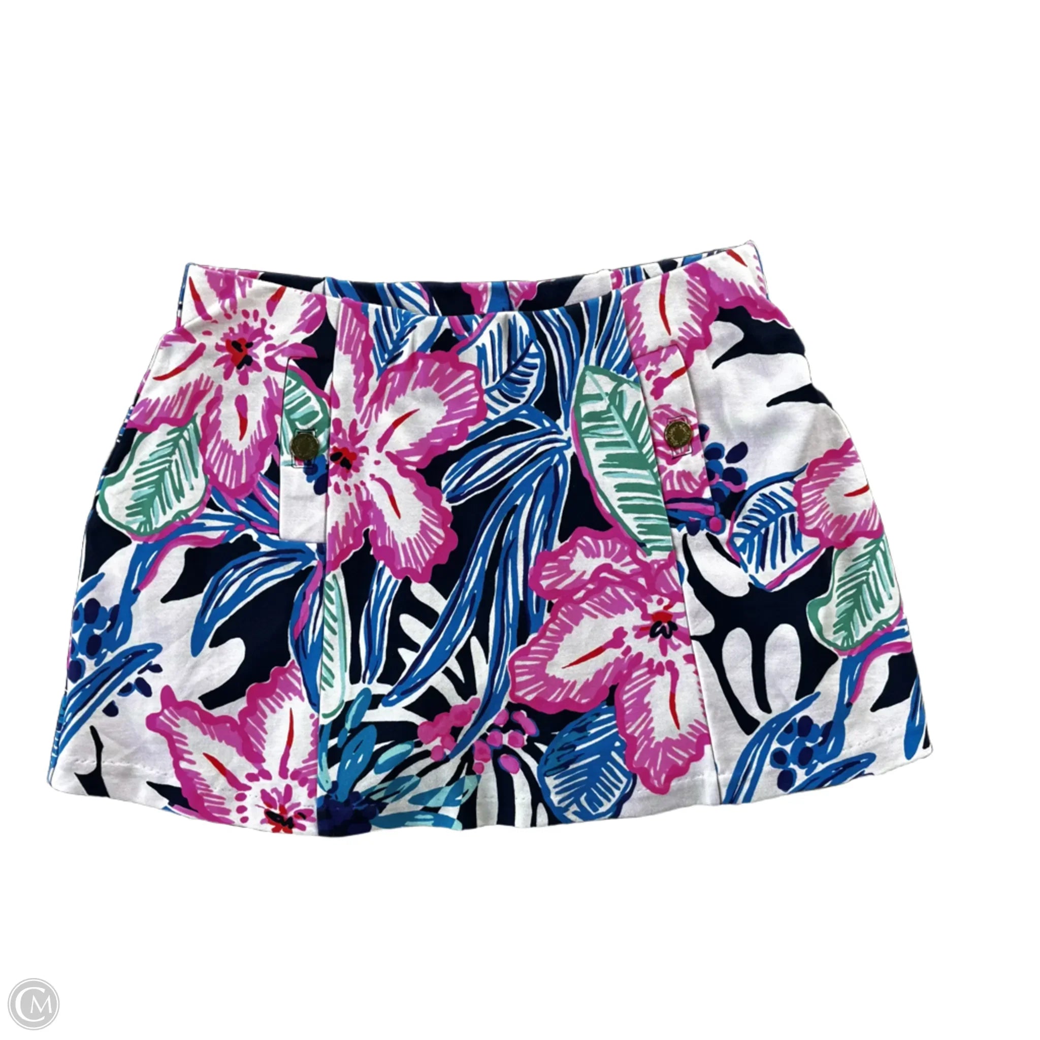 Skirt Designer By Lilly Pulitzer In Blue & Pink, Size: M lace skirt intricate