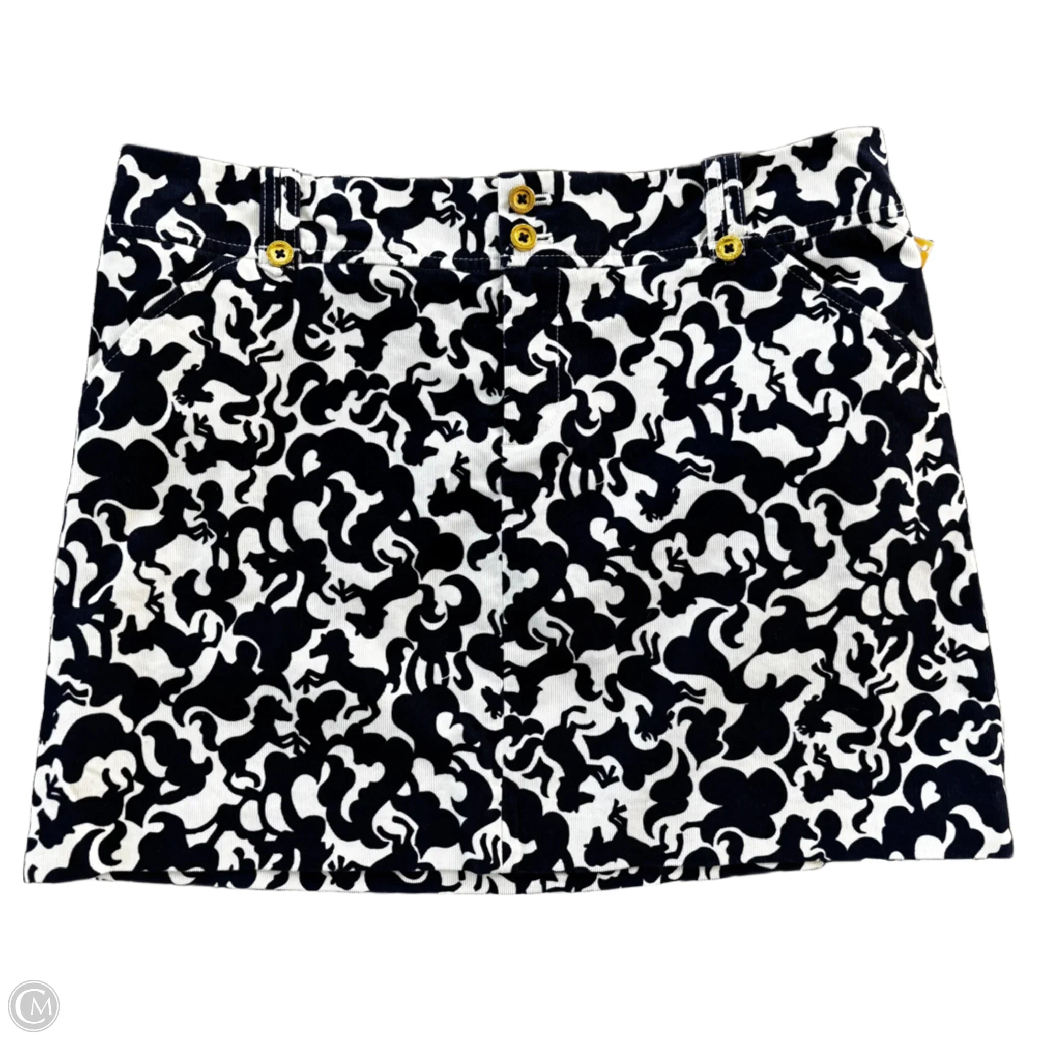 Skirt Designer By Lilly Pulitzer In Navy, Size: 10 silk skirt elegant