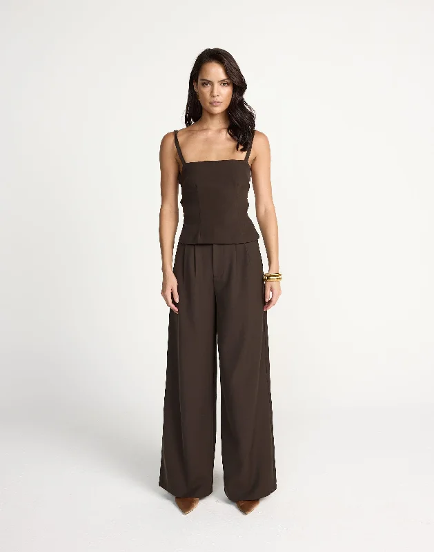 Bethany Pants (Chocolate) Trendy Tapered Pants