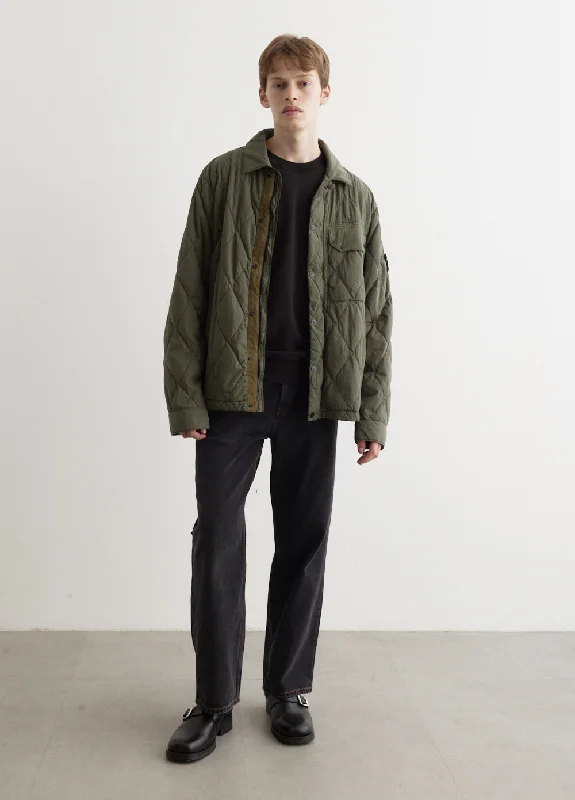 Light Brushed Nylon Quilted Jacket Fitted Jacket Loose Jacket Oversized Jacket