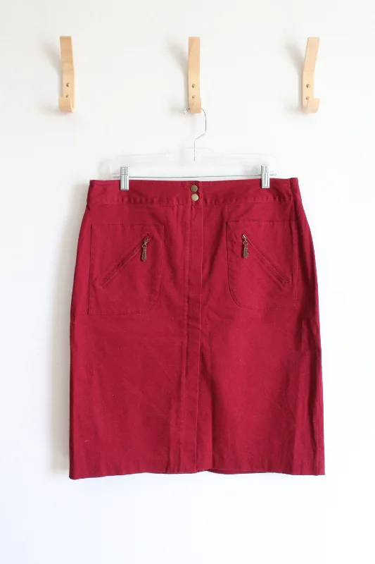 NEW Christopher & Banks Stretch Red Skirt | 14 silk skirt lustrous