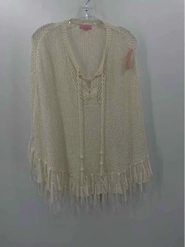 Pre-Owned Lilly Pulitzer Ivory Size XXS/XS Poncho Sweater Front Pockets Side Pockets Patch Pockets Pre-Owned Lilly Pulitzer Ivory Size XXS/XS Poncho Sweater Front Pockets Side Pockets Patch Pockets