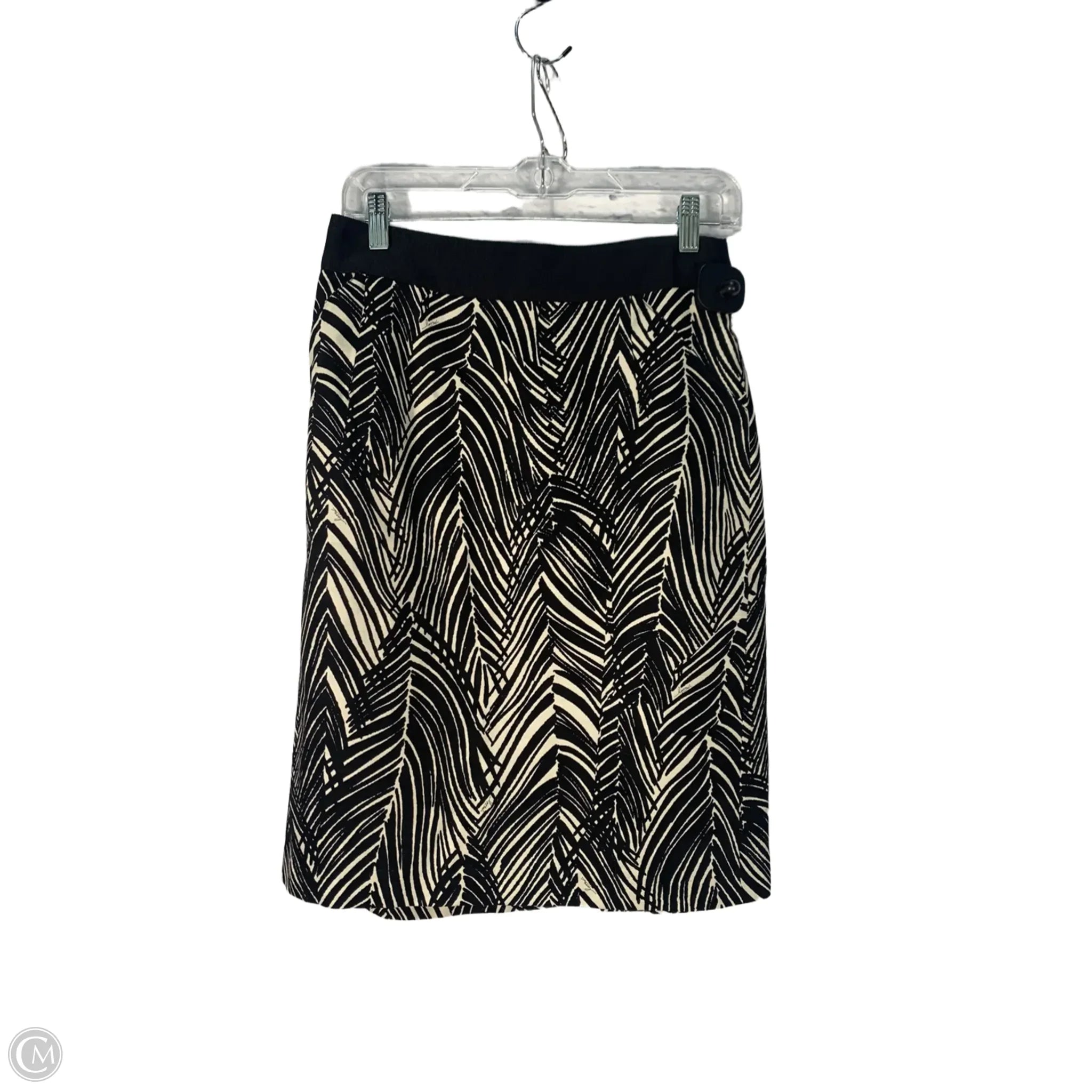 Skirt Designer By Milly In Black & Cream, Size: 8 floral skirt print