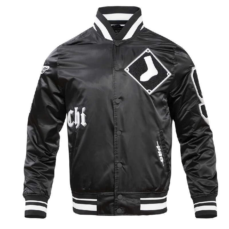 CHAMARRA MLB CHICAGO WHITE SOX OLD ENGLISH SATIN JACKET Faux Fur Jacket Real Fur Jacket Shearling Jacket CHAMARRA MLB CHICAGO WHITE SOX OLD ENGLISH SATIN JACKET Faux Fur Jacket Real Fur Jacket Shearling Jacket