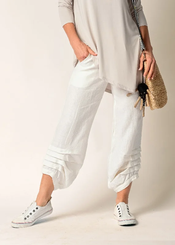 Cami Linen Pant in Cream Soft Stretch Pants