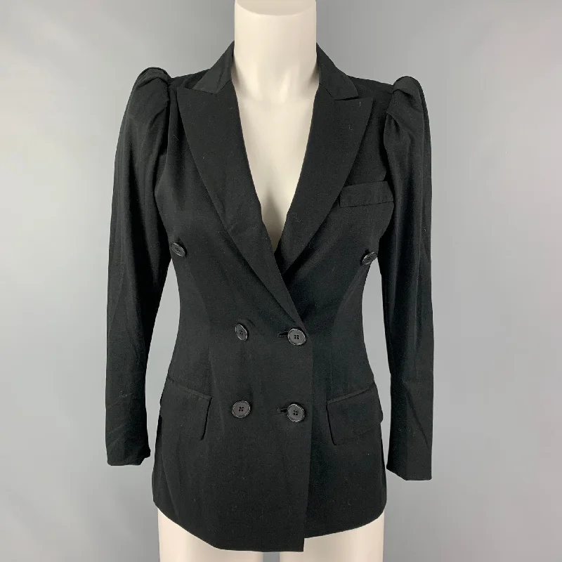 MOSCHINO Size 8 Black Cotton & Polyester Jacket Anorak Shell Jacket Lightweight Jacket MOSCHINO Size 8 Black Cotton & Polyester Jacket Anorak Shell Jacket Lightweight Jacket