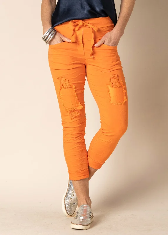 Yumi Pants in Sunset Orange Warm Wool Trousers