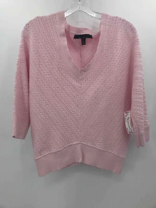 Pre-Owned WHBM Pink Size Medium Sweater Chenille Brocade Lace