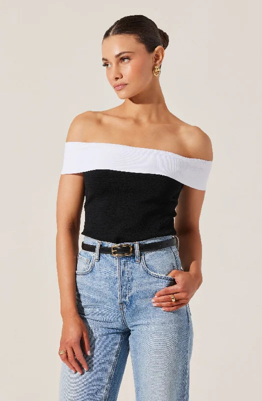 Rochelle Contrast Sweater Top Rayon Fabric Velvet Fabric Corduroy Fabric
