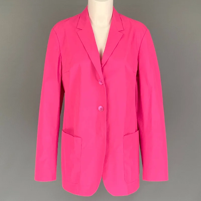 JIL SANDER Pink Polyester Solid Notch Lapel Size M Jacket Rayon Jacket Velvet Jacket Corduroy Jacket JIL SANDER Pink Polyester Solid Notch Lapel Size M Jacket Rayon Jacket Velvet Jacket Corduroy Jacket