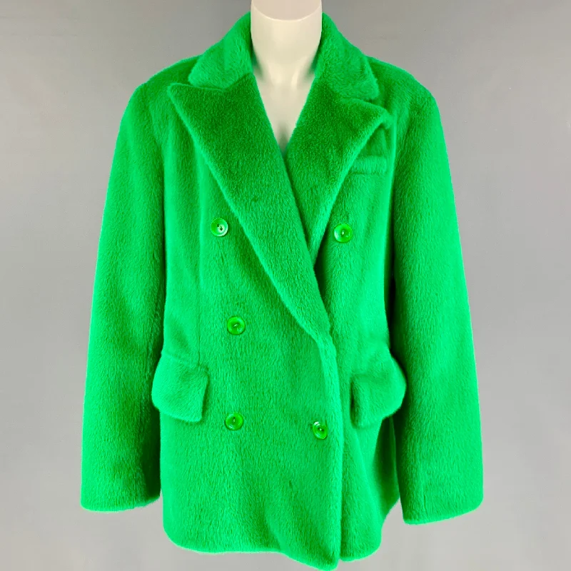 STAND STUDIO SS 22 Size M Green Textured Peak Lapel Sallie Jacket Lace Jacket Ribbed Jacket Sequined Jacket STAND STUDIO SS 22 Size M Green Textured Peak Lapel Sallie Jacket Lace Jacket Ribbed Jacket Sequined Jacket