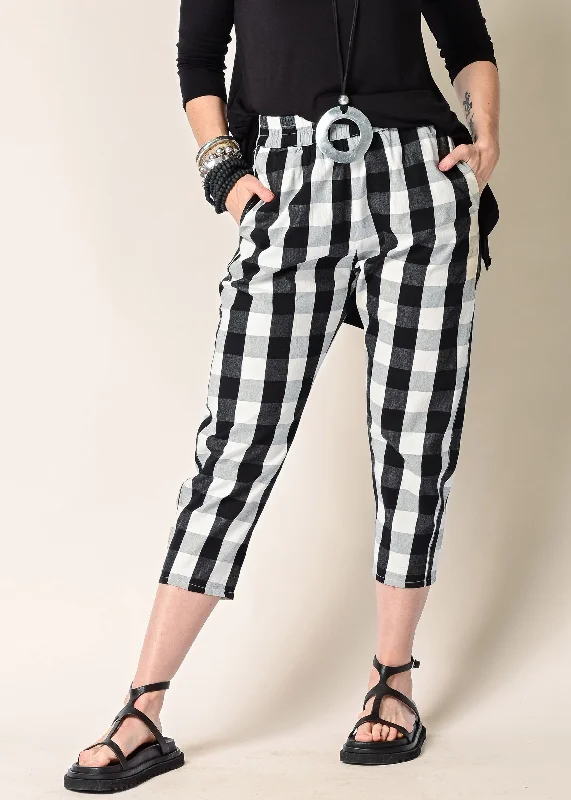Hattie Pant in Onyx Check Warm Wool Trousers