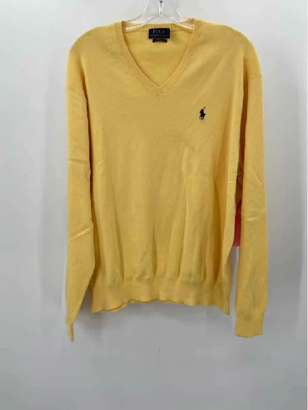 Pre-Owned Polo Ralph Lauren Yellow XXL Men's Sweater Striped Floral Plaid
