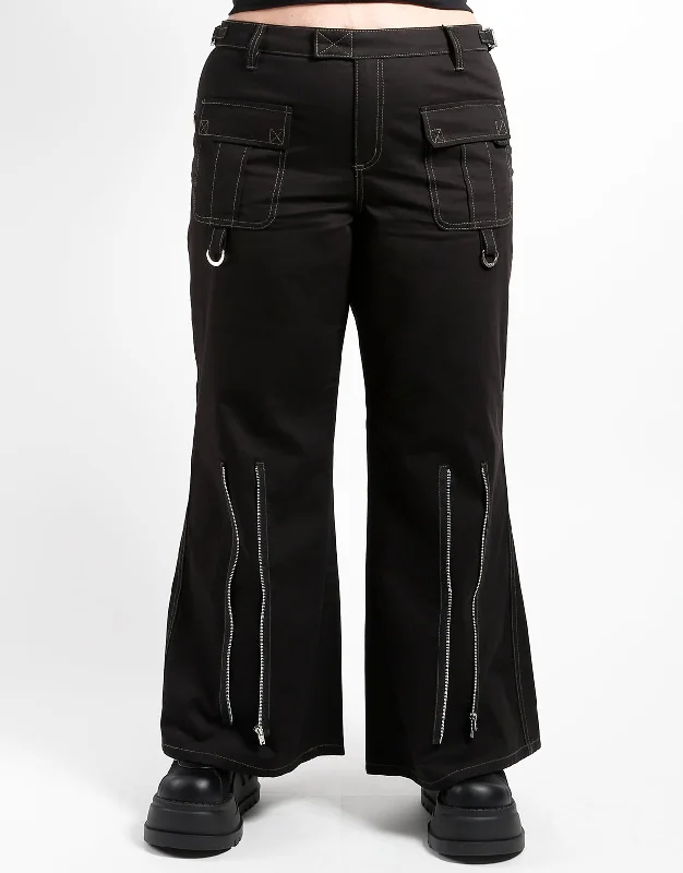 CURVE PEACE CARGO PANT BLACK Stylish Paperbag Waist Pants