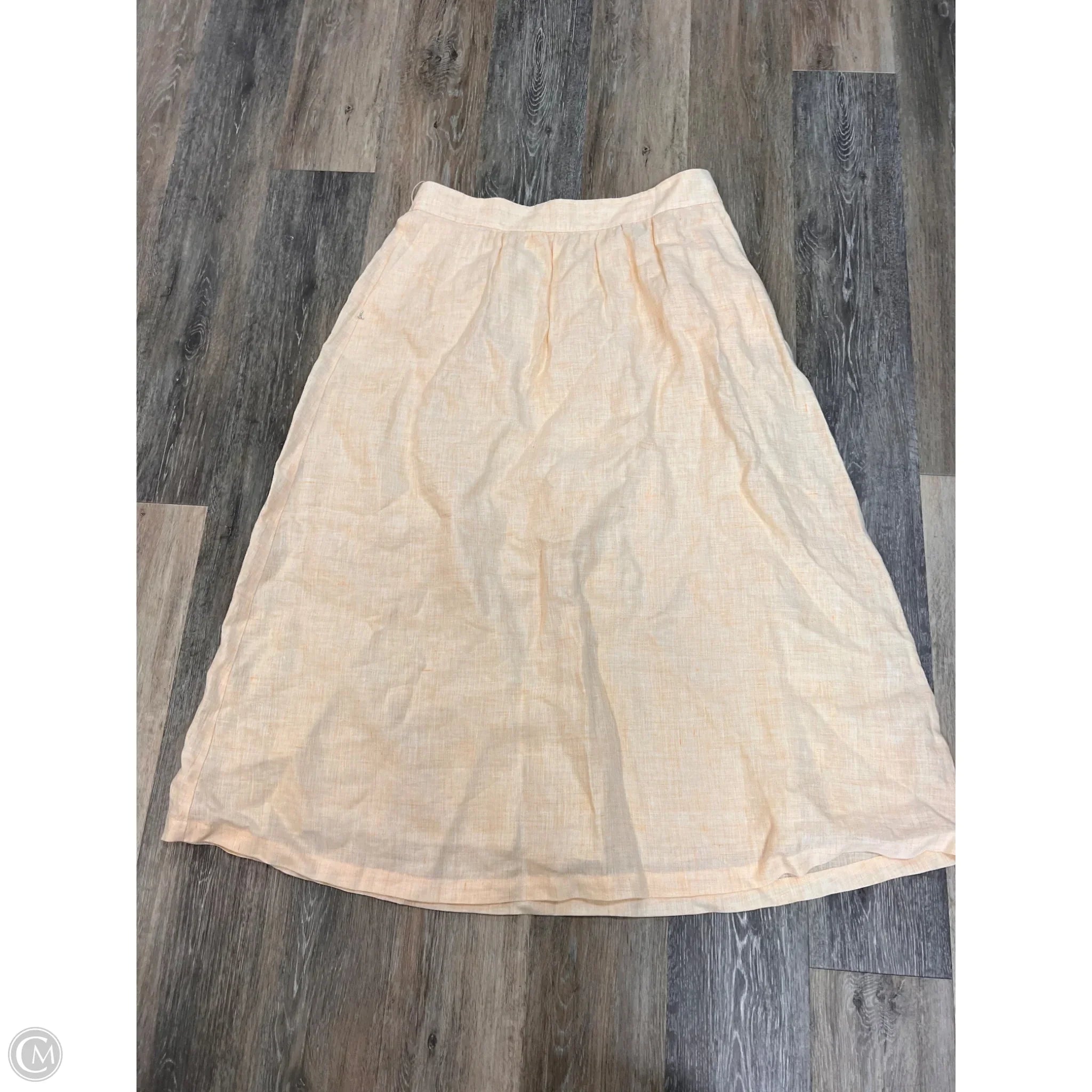 Skirt Designer By Lafayette 148 In Orange, Size: 12 silk skirt luxurious