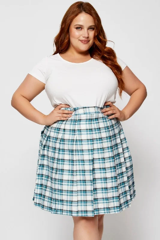 Check Mini Tennis Skirt Pleated linen skirt relaxed