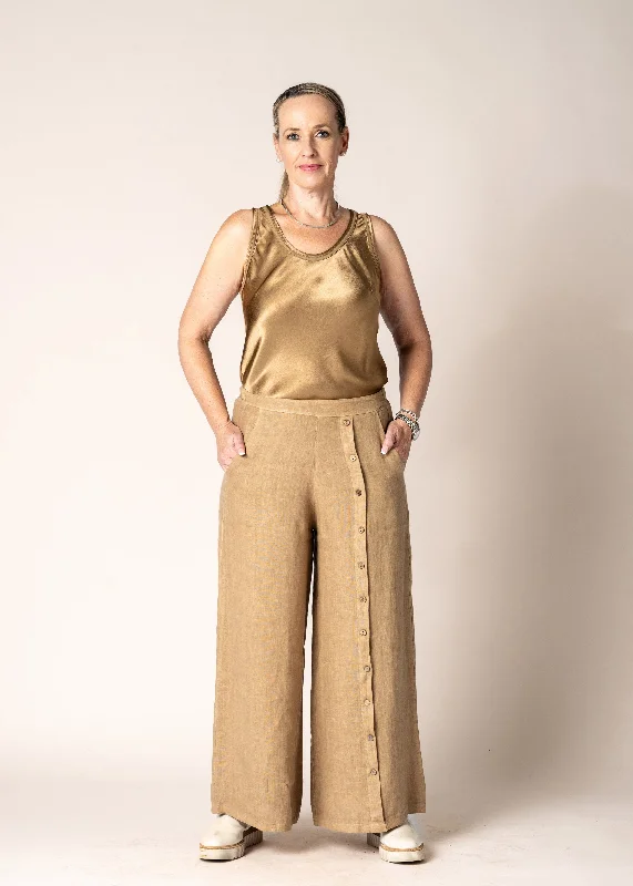 Clair Linen Pants in Desert Casual Skinny Fit Pants