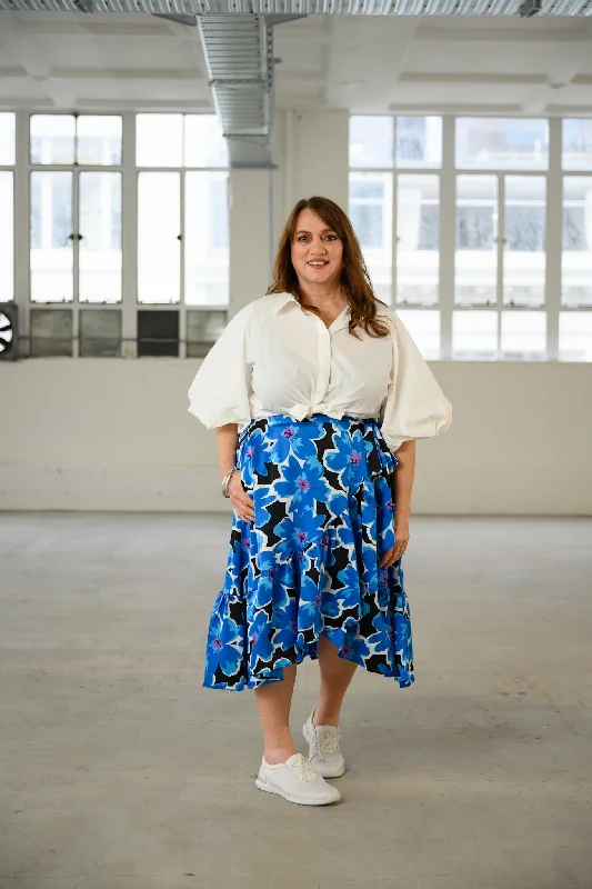 Amalia Skirt - Retro Blue athletic skirt fit