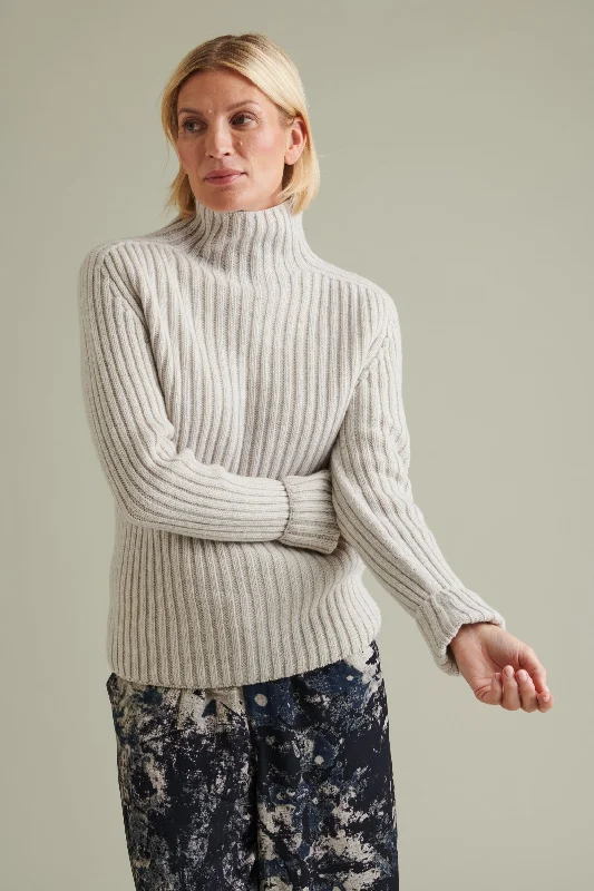 Utö Knitted Sweater Light Grey Spandex Rayon Corduroy