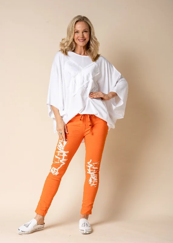 Lorali Pants in Sunset Orange Comfortable Wide-Leg Pants