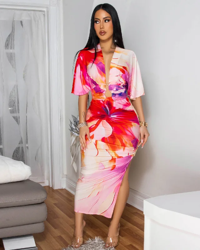 Bottari Pink Multi-Color Skirt Set linen skirt light