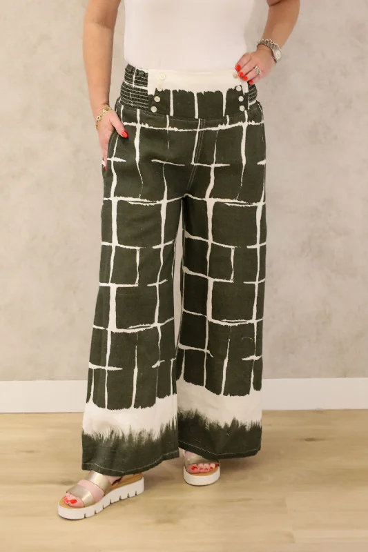 Rayna Linen Pant in Khaki Soft Wool Pants