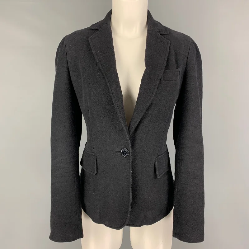 MARC by MARC JACOBS Size 8 Charcoal Cotton Jacket Blazer Hooded Jacket Caped Jacket Shawl Collar Jacket MARC by MARC JACOBS Size 8 Charcoal Cotton Jacket Blazer Hooded Jacket Caped Jacket Shawl Collar Jacket