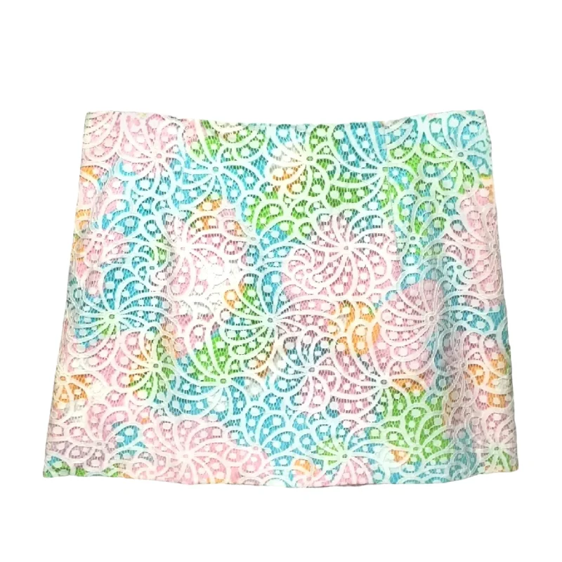 Tate Skirt Designer By Lilly Pulitzer In Resort White Salisbury Lace, Size: 4 ribbed skirt waist