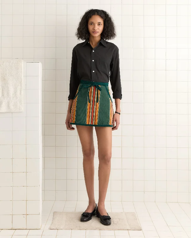 Parakeet Stripe Skirt silk skirt sleek